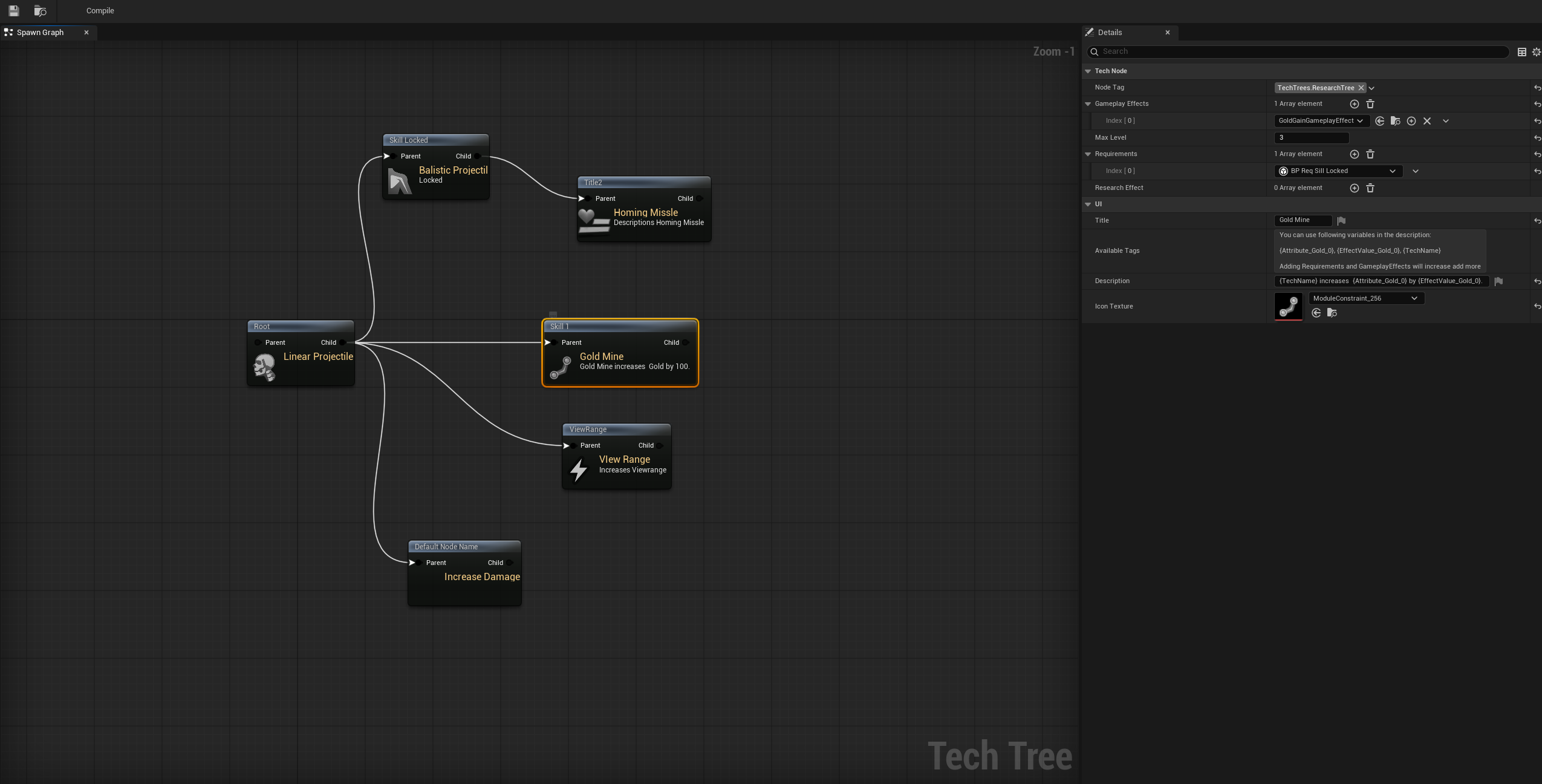 Custom tech tree editor tool